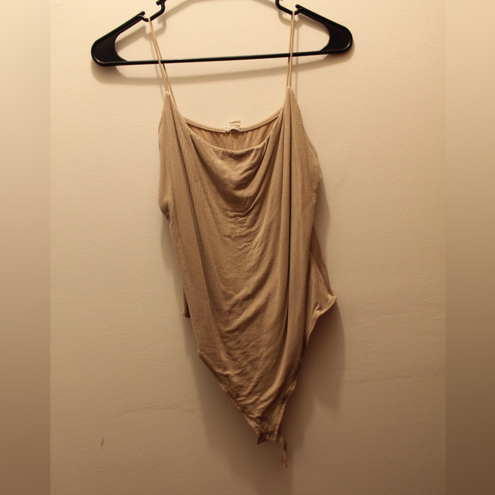 Garage Taupe Ribbed Top
